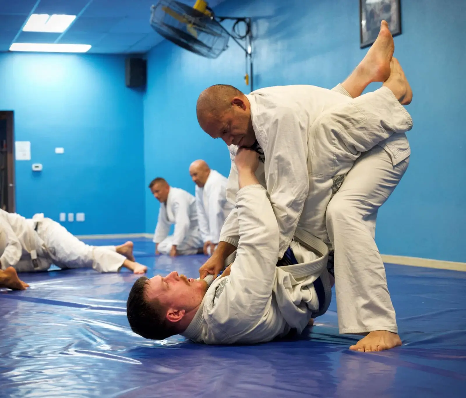 Martial arts students training